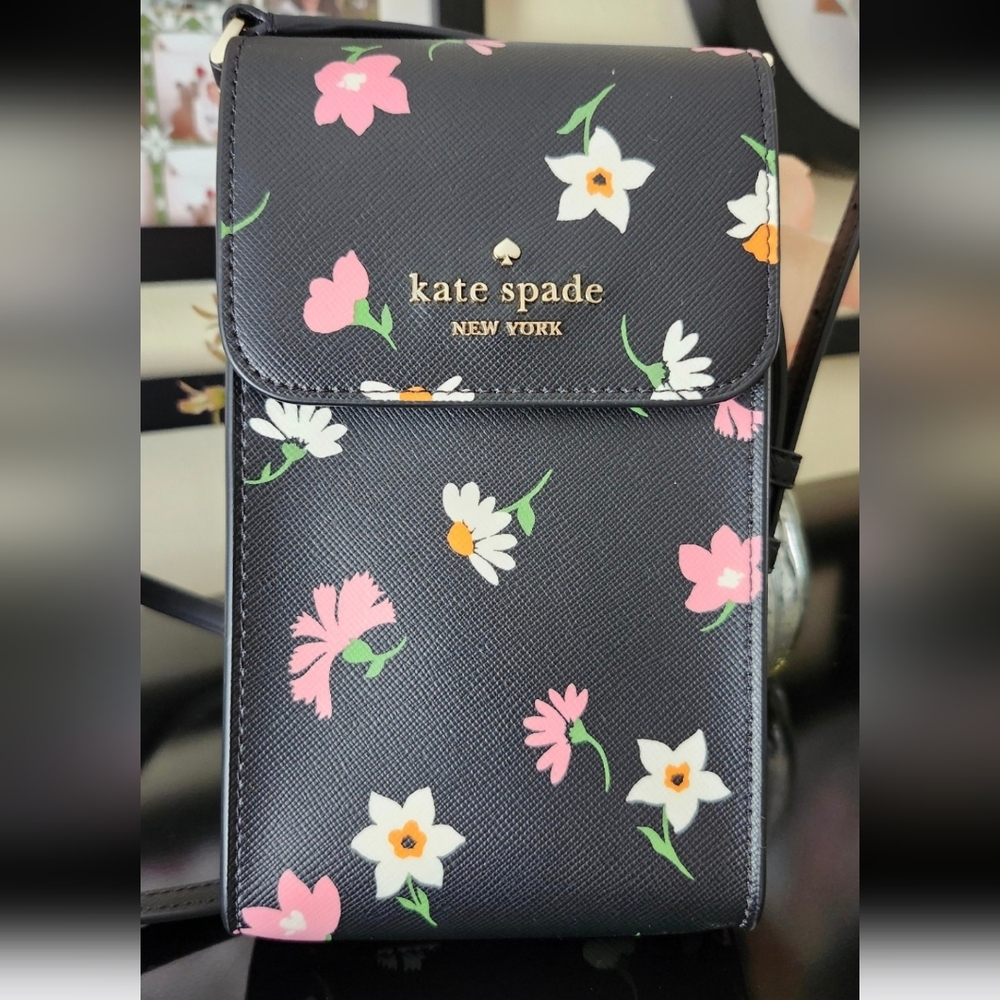 Kate Spade NY Madison Floral Waltz North South Phone Crossbody bag (Retail $295)